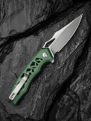 CIVC240393 Couteau Civivi Anaaki Green Clip Point Lame Acier Nitro-V Manche Aluminium Pivot Roulement à Billes Button Lock - Livraison Gratuite