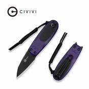 CIVC250543 Couteau CIVIVI Purr | Lame Acier Nitro-V Black | Manche G10 Noir & Violet | Slip Joint | Livraison Gratuite