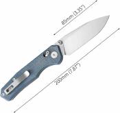 CMB18D CMB Explorer CMB-18D – Couteau Pliant EDC Axis Lock Lame Drop Point 14C28N SW Manche Micarta Blue - Livraison Gratuite 