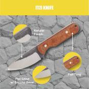 CTK82830SK Couteau Condor Itzi Bushcraft | Lame Acier 14C28N | Manche Micarta Housse Kydex Salvador - Livraison Gratuite