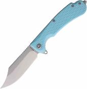DGRPWTFSW Daggerr Knives Powie | Couteau Pliant Lame Clip Point Acier 8Cr14MoV Stonewash | Manche FRN Bleu Clair - Livraison Gratuite