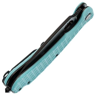 DGRRSTFBW Daggerr Knives Resident | Couteau Pliant | Lame Spear Point 8Cr14MoV Blk | Manche FRN Bleu Clair | Livraison Gratuite