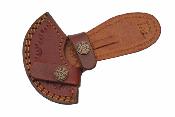 DM1298RD Couteau Damas Ulu Cutter Red Lame 256 Couches Etui Cuir - Livraison Gratuite