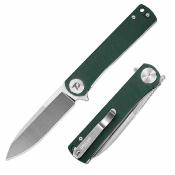 DTK3896MGR Dreamtech - Couteau de poche Lame Drop Point Acier D2 Manche Micarta Vert Linerlock - Livraison Gratuite