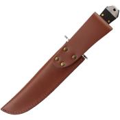 ER1001 Couteau Fixe Elk Ridge Bowie 1001 Lame Acier 3Cr13 Manche Bois Noir Étui Cuir - Livraison Gratuite