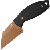 G016A2 Kansept Siafu Fixed Blade | Couteau Lame Wharncliffe Acier D2 Rose Gold | Manche Black Micarta Housse Kydex - Livraison Gratuite 