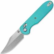 GEO2401G GEO Knife Ethereal Cutter – Couteau pliant Lame Acier M390 Clip Point Manche G10 Tiffany Blue Axis Lock - Livraison Gratuite
