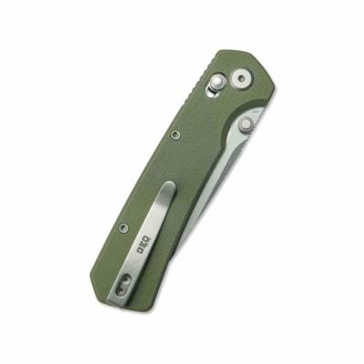 GEO2503H — Couteau GEO Knife Blaze Lame Acier Bohler M390 Tanto Stonewash Manche G10 Vert Crossbar Lock - Livraison Gratuite