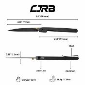 J1965BBK CJRB Lanky Black - Lame Acier AR-RPM9 Manche Aluminium Linerlock Roulements - Livraison Gratuite