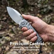 J1966GGY Couteau CJRB Tundra Limited Edition | Lame Drop Point Acier S35VN | Manche Gray Titanium Linerlock - Livraison Gratuite