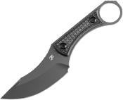 KG004A6 — Couteau Fixe Kansept Niko Lame Acier D2 TiNi Gris Clip Point Manche Canvas Micarta Noir Housse Kydex Noir Livraison Gratuite