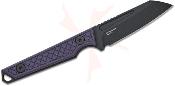 KI1079A1 Kizer Phasmids – Couteau Fixe Compact | Lame Sheepsfoot AEB-L Noire | Manche G10 Violet | Étui Kydex - Livraison Gratuite