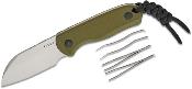 KI1093A1 Couteau Kizer Drop Bear Lame Sheepsfoot Acier AEB-L Manche G10 Olive Etui Kydex - Livraison Gratuite