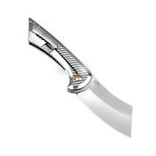  KI3673A2 Couteau Kizer Dawn Silver - Lame Cleaver Acier S35VN - Manche Titane - Sécurité Frame Lock - Livraison Gratuite