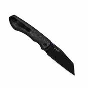 Ki3634A2 Kizer Wharning | Couteau Lame Sheepsfoot Acier CPM-S45VN Black | Manche Black UltreX Micarta Liner Lock - Livraison Gratuite