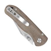 KIV36192CC1 Couteau Kizer Drop Bear 2 Lame Acier Nitro-V - Manche Micarta Naturel - Sécurité Button Lock - Livraison Gratuite