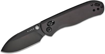 KIV36192KD2 Couteau Kizer Drop Bear 2 Lame Drop Point Acier Nitro-V Manche Alum Noir Sécurité Clutch Lock - Livraison Gratuite