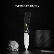 KIV4726A2 Couteau Kizer Retro Lame Drop Point Acier Nitro-V Manche G10 & Laiton Pivot Bearing Liner Lock - Livraison Gratuite