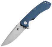 KKNJ146SBL Couteau Pliant Klaken Ridge Pro Lame Acier 14C28N Manche Micarta Bleu Linerlock Flipper - Livraison Gratuite