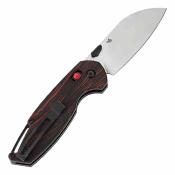KT1022V8 Tenable Model 6 - Couteau Pliant EDC Lame Drop Point Acier 14C28N Manche G-Mascus Rouge/Noir Crossbar Lock - Livraison Gratuite