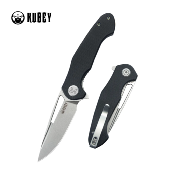 KUB210E Kubey Dugu – Couteau Pliant Liner Lock | Lame Drop Point Beadblast 14C28N | Manche G10 Noir Bearing - Livraison Gratuite
