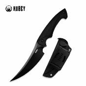 KUB231 Couteau de Chasse Kubey KU231 | Lame Scimitar Acier D2 Black Coated | Manche G10 Noir | Housse Kydex - Livraison Gratuite