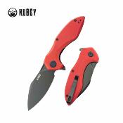 KUB236P Kubey Noble – Couteau pliant Liner Lock Lame Acier 14C28N Blackwash Manche Red G10 - Livraison Gratuite