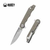 KUB312S Kubey Mizo Khaki – Couteau Lame Acier 14C28N Manche G10 Liner Lock IKBS – Livraison Gratuite