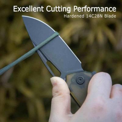 KUB322S Kubey Tityus – Couteau Pliant Liner Lock | Lame Drop Point Blk 14C28N | Manche Ultem Transparent - Livraison Gratuite