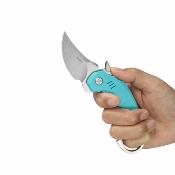KUB440B Couteau Kubey Jaw Pikal Lame Karambit Acier 14C28N Manche G-10 Tiffany blue Sécurité Liner Lock  - Livraison Gratuite