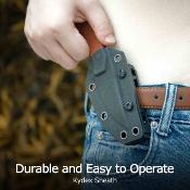 KUB468D Kubey TLB II - Couteau Fixe EDC Lame Acier 14C28N Blk Manche Micarta Brun Étui Kydex Tek-Lok - Livraison Gratuite