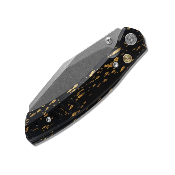 MGR827BK — Couteau Miguron Karok Lame Acier D2 Sheepsfoot Stonewash Manche Aluminium Noir Button Liner Lock - Livraison Gratuite