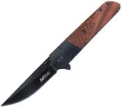 MTA2004BB Couteau Semi Automatique MTech USA Lame Acier 3Cr13MoV Manche Bois Liner Lock - Livraison Gratuite
