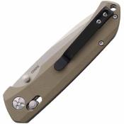 ON9006 Ontario Corporal - Couteau Pliant Crossbar Lock Lame 92 mm Acier 8Cr14MoV Stonewash Manche G10 Tan - Livraison Gratuite