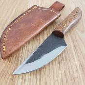PA4453 Couteau Bark Skinner | Lame Acier Forgé 1045 | Manche Bois | Housse Cuir | Livraison Gratuite