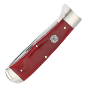 QRSB206L Queen USA Jumbo Trapper Red Bone – Couteau Pliant Traditionnel Lame 1095 Carbone Manche Os Liner Lock - Livraison Gratuite