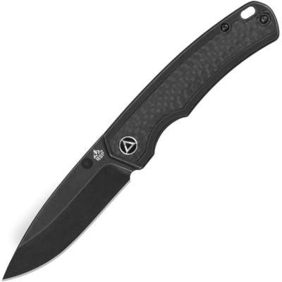 QS127E3 Couteau Pliant QSP Puffin Lame Acier S35VN Manche Titane Noir Framelock - Livraison Gratuite