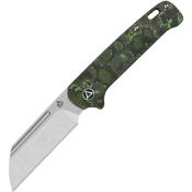 QS130SJE1 Couteau Pliant QSP Penguin Lame Acier 20CV Manche FatCarbon Vert Slip Joint - Livraison Gratuite