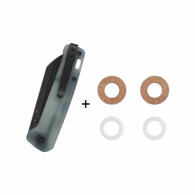 QS130V2G2 Couteau QSP Penguin V2 Lame Sheepfoot Acier D2 Manche G10 Jade Sécurité Liner Lock  - Livraison Gratuite