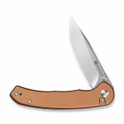 S251021 Sencut Ingot Brown | Couteau Lame Acier D2 Clip Point | Manche Aluminium | Button Lock | Livraison Gratuite