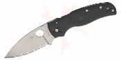SC229SBK Spyderco Shaman – Couteau pliant Compression Lock Lame Acier CTS BD1N Crantée Manche FRN Noir Made USA - Livraison Gratuite