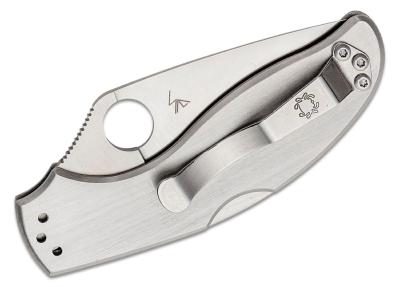 SC261PS Couteau Spyderco UpTern Combo Lame Acier 8Cr13MoV Manche Acier - Livraison Gratuite