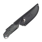 SPIKBUFB100 Couteau SPIKA Bushmaster Dogtooth Lame Drop Point Acier D2 Manche Pakkawood Etui Cuir - Livraison Gratuite
