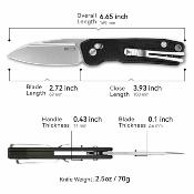 SRM7229GB SRM Scout Black | Lame Drop Point Acier Sandvik 14C28N | Manche G10 Noir Ambi Lock - Livraison Gratuite