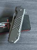 STT271284 S-TEC – Couteau pliant Linerlock Lame Acier Inoxydable Bead Blast Manche Gray Sculpted Aluminum - Livraison Gratuite