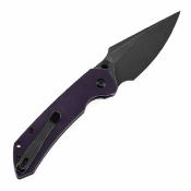 T1034F10 Couteau Tenable Fenrir | Lame Sparrow Steel 14C28N Blackwashed | Button Lock & Manche Purple G10 - Livraison Gratuite