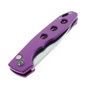 TD016PP Couteau Defcon Ghost Purple Lame Sheepfoot Sandvik 14C28N Manche Alu Sécurité Button Lock - Livraison Gratuite