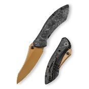 TVJM08RGM Couteau Trivisa Rhino-RG Lame Acier M390 Gold PVD Manche Titanium + Carbon Fiber | Framelock | Livraison Gratuite