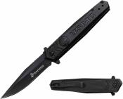 USMA3009BK USMC Tactical | Lame Acier 3Cr13MoV Black Oxide | Manche Aluminium Noir | Ouverture Assistée - Livraison Gratuite