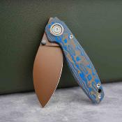 VOSA2811 Vosteed Shilin Cutter – Couteau pliant Lame Acier 154CM Manche Blue Ocean Micarta - Livraison Gratuite